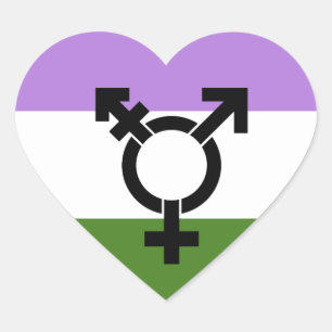 Queer - Geschlecht Queer Pride Herz-Aufkleber