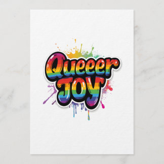 Queer Joy Rainbow Pride Typography – LGBTQ+ Quotes Einladung