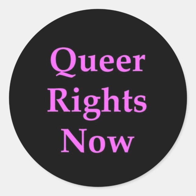 Queer Recht-jetzt Aufkleber (Vorderseite)