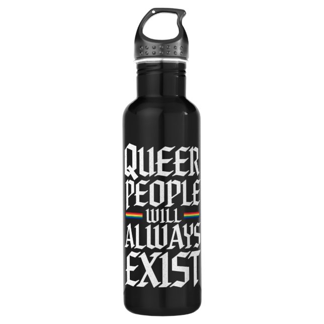Queer Stolz Quee Menschen werden es immer geben Edelstahlflasche (Vorderseite)