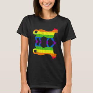 Queere Gay Pride Regenbogenflagge Haustier Katze E T-Shirt