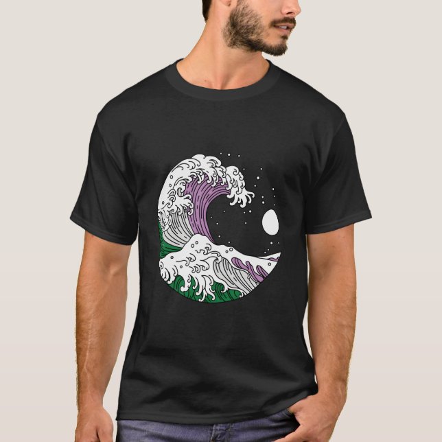 Quees japanisches Genderqueer Pride Gender Gender T-Shirt (Vorderseite)