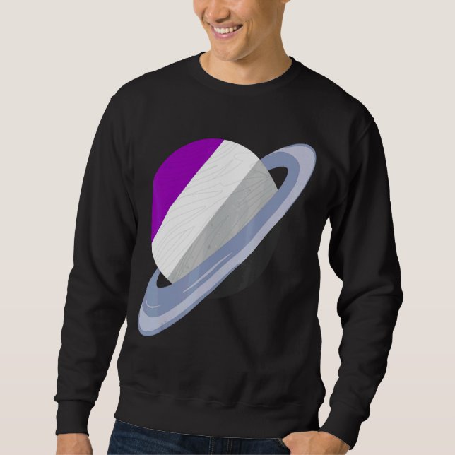 Quees LGBTQ Ace Pride Monat Saturn Asexualität Fla Sweatshirt (Vorderseite)