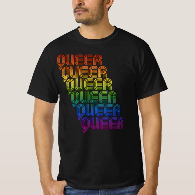 Quees Retro-Muster T-Shirt (Vorderseite)