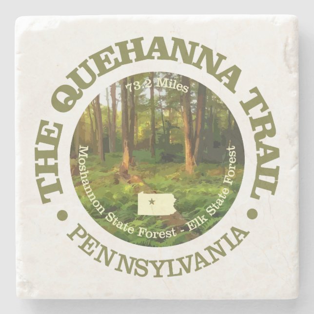 Quehanna Trail (rd) Steinuntersetzer (Vorderseite)