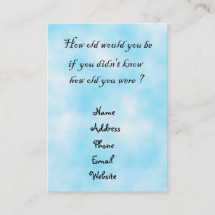 Quel âge auriez-vous ? - carte de visite