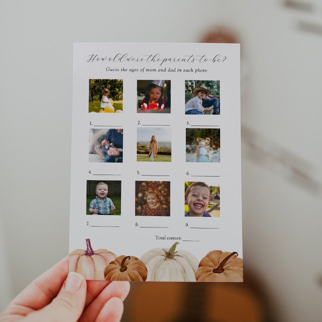 Quel Âge Avaient-Ils Baby shower Carte De Jeu (Créateur téléchargé)