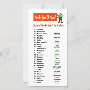 Quel est votre nom d'Elf ?  Carte de voeux de