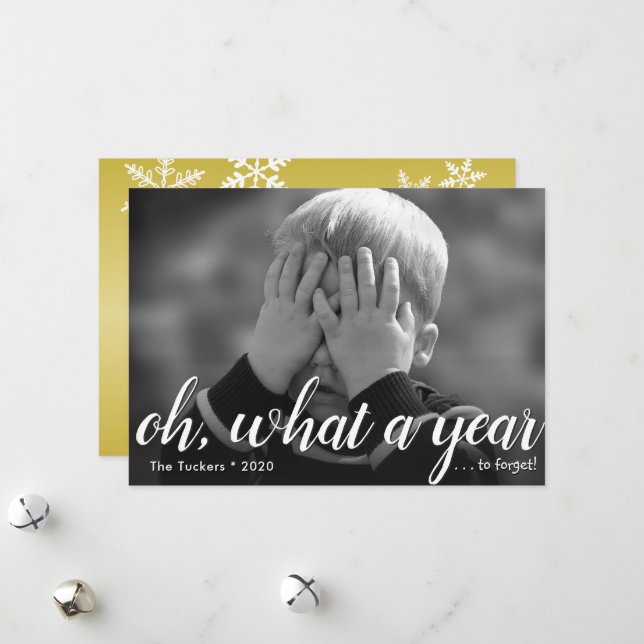 Quelle année (à oublier!) Bonne carte de nouvelle  (Devant/Arrière en situation)