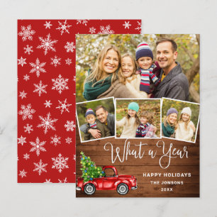 Quelle année Noël Red Farm Truck Carte de vacances