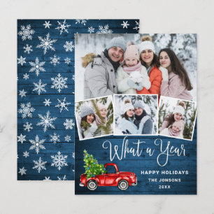 Quelle année Noël Red Farm Truck Carte de vacances