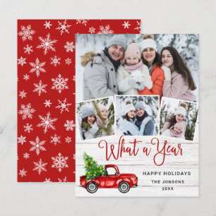 Quelle année Noël Red Farm Truck Carte de vacances