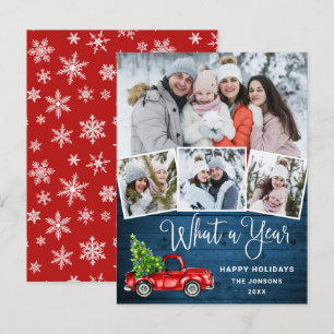 Quelle année Noël Red Farm Truck Carte de vacances