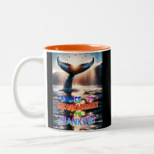 Quelle der Förderung der Menschheit Zweifarbige Tasse