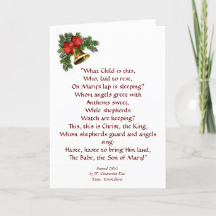 Quelle est cette enfant ? Carte de Noël de cantiqu