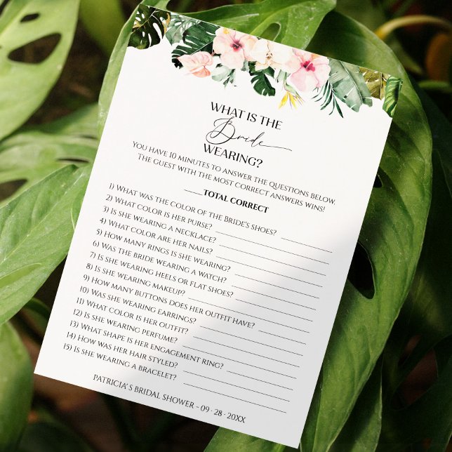 Quelle Est La Mariée Portant Le Jeu Carte Tropical (Créateur téléchargé)