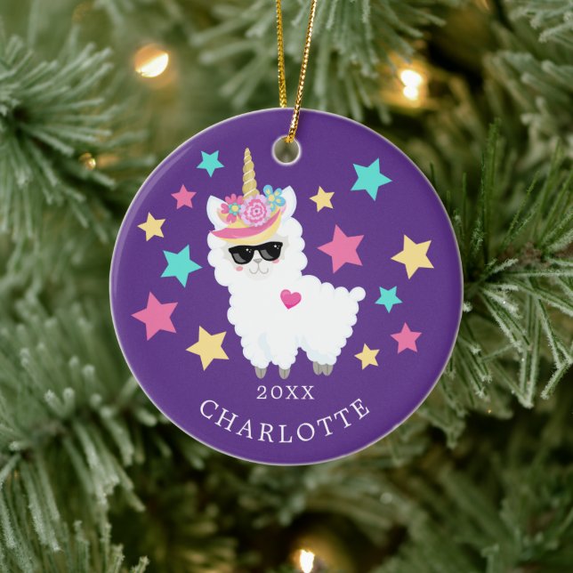 Quelle étoile Llama Unicorn ornement de Noël (Arbre)