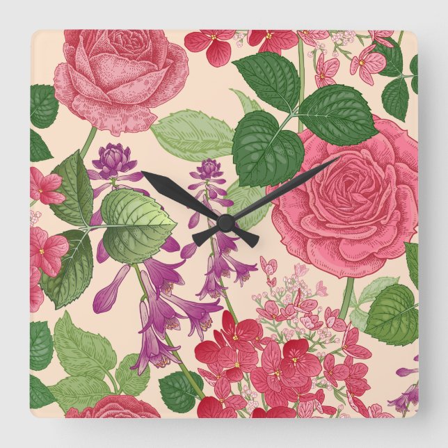 Quelle Quadratische Wanduhr (Vorderseite)