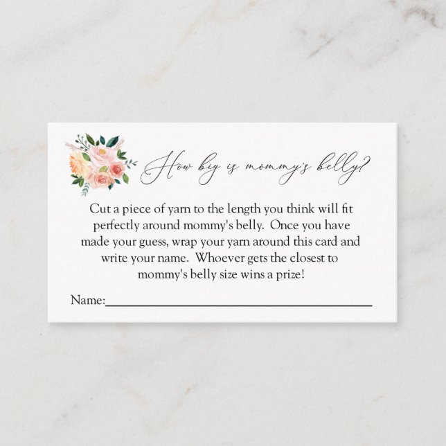 Quelle taille est la carte de jeu ventre de maman (Devant)