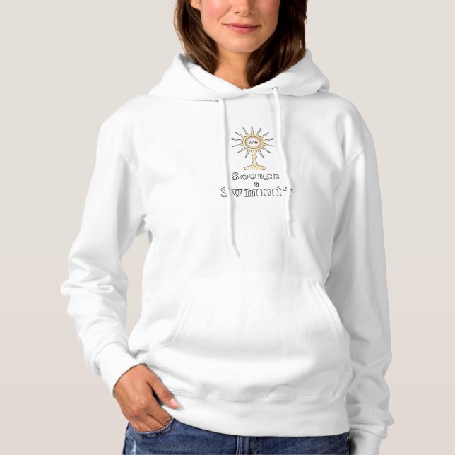 Quelle und Gipfel: Heiliger Eucharist Hoodie (Vorderseite)