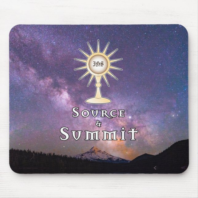 Quelle und Gipfel: Heiliger Eucharist Mousepad (Vorne)