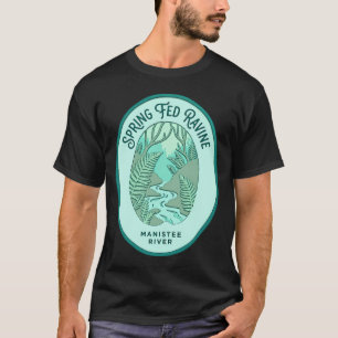 Quellengespeiste Schlucht Manistee Fluss Michigan  T-Shirt