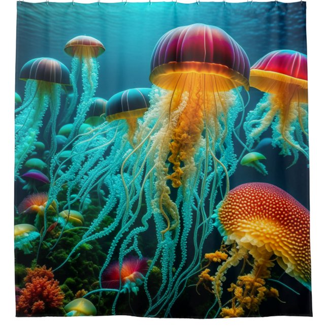 Quellyfish Gang Duschvorhang (Vorderseite)