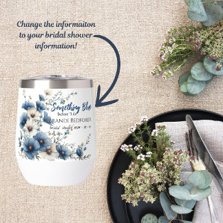Quelque chose de Bleu Fête des mariées Vin Tumbler
