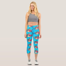 Quelque chose de pêche amusant Capri Leggings