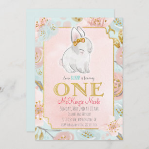 Quelques Bunny 1er Anniversaire Invitation