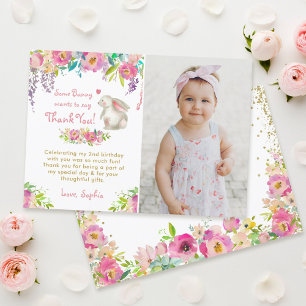 Quelques Fleurs De Lapin Carte de remerciements Ph