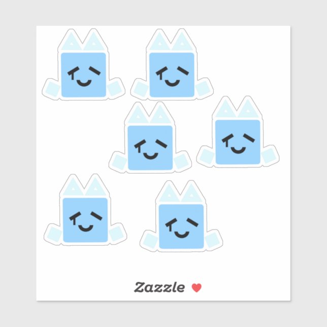 Quelques stickers de cyan cyan cube Happy (Feuille)