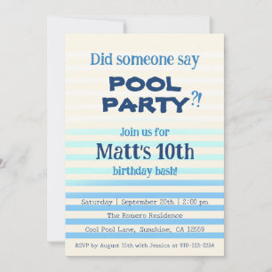 Quelqu'un a dit Fête au Piscine?! Invitation d'ann