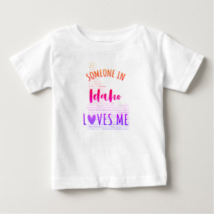 Quelqu'Un À Idaho M'Aime Carte T-shirt Bébé