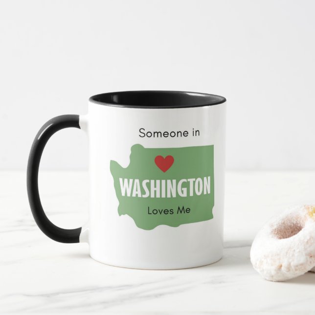 Quelqu'un à Washington m'aime Mug café (Avec donut)