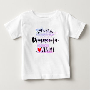 Quelqu'Un Au Minnesota M'Aime Carte T-shirt Bébé