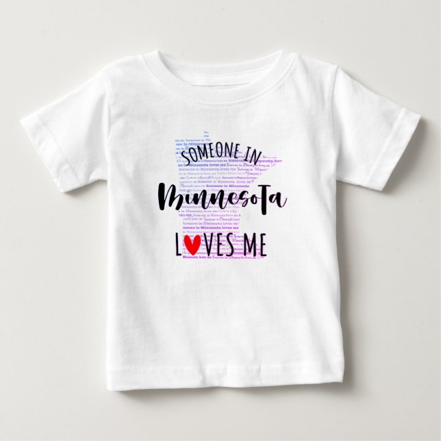Quelqu'Un Au Minnesota M'Aime Carte T-shirt Bébé (Devant)
