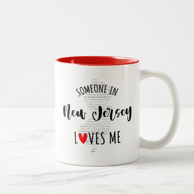 Quelqu'Un Dans Le New Jersey M'Aime Carte Café Mug (Droit)