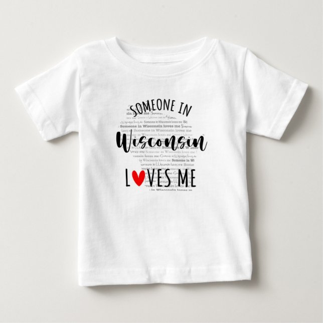 Quelqu'Un Dans Le Wisconsin M'Aime Carte T-shirt B (Devant)