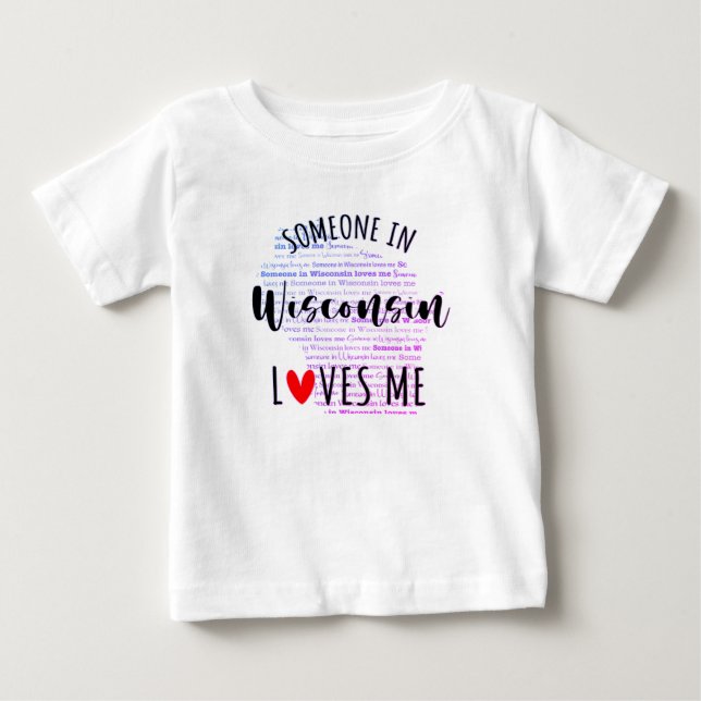 Quelqu'Un Dans Le Wisconsin M'Aime Carte T-shirt B (Devant)