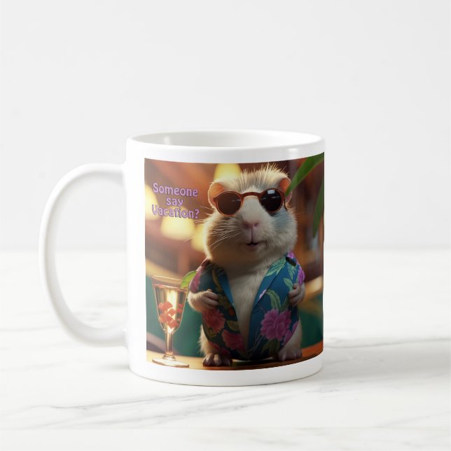 Quelqu'Un Dit Vacances Guinée Cochon Café Mug (Gauche)