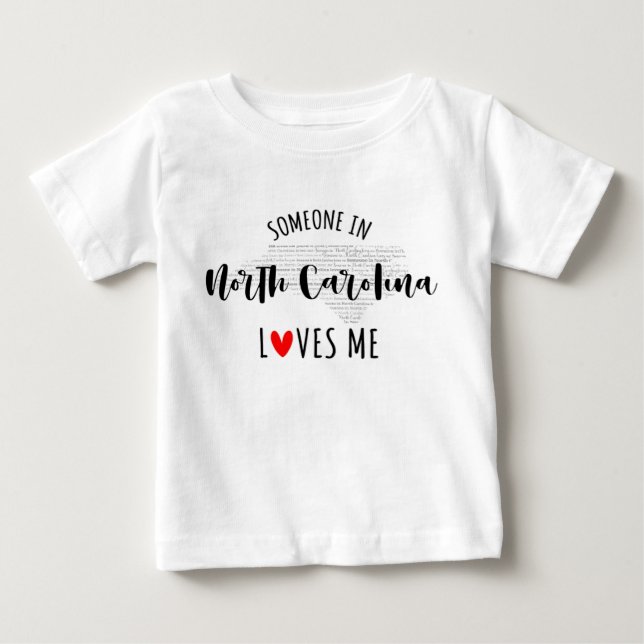 Quelqu'Un En Caroline Du Nord M'Aime Un T-shirt Bé (Devant)