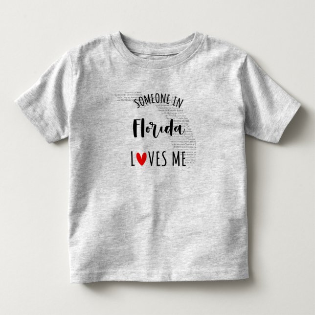 Quelqu'Un En Floride M'Aime Carte Baby T-shirt (Devant)