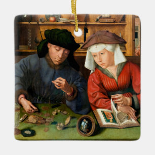 Quentin Matsys - Der Geldverleiher und seine Frau Keramikornament