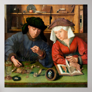 Quentin Matsys - Der Geldverleiher und seine Frau Poster