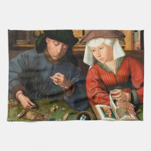 Quentin Matsys - Der Geldwechsler und seine Frau Geschirrtuch