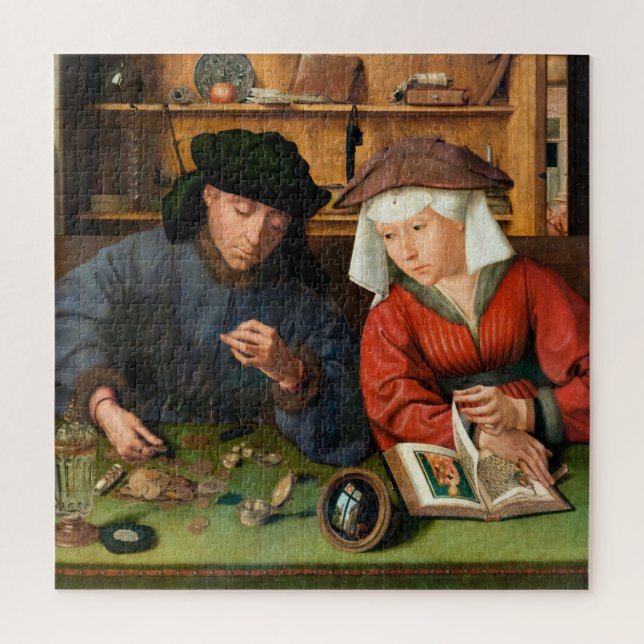 Quentin Matsys - Der Moneylender und seine Ehefrau (Vertikal)