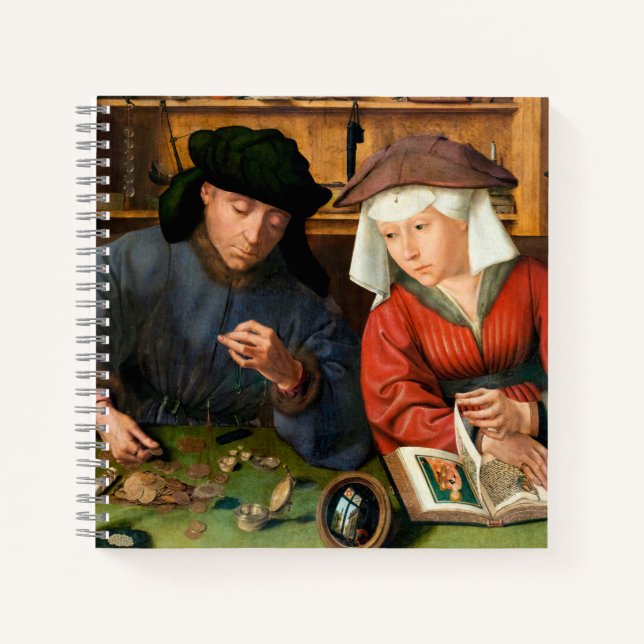 Quentin Matsys - Der Moneylender und seine Ehefrau Notizbuch (Vorderseite)