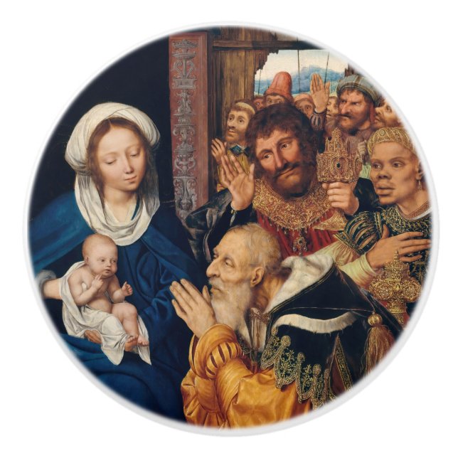 Quentin Matsys - Die Verehrung der Magi Keramikknauf (Vorderseite)