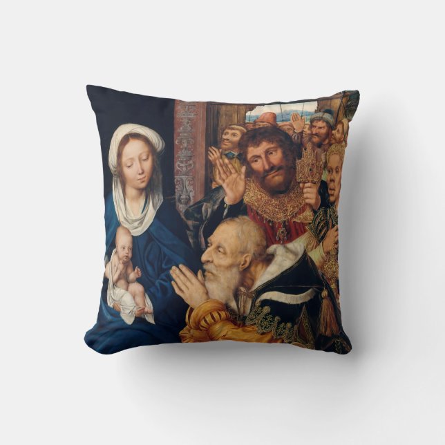 Quentin Matsys - Die Verehrung der Magi Kissen (Vorderseite)